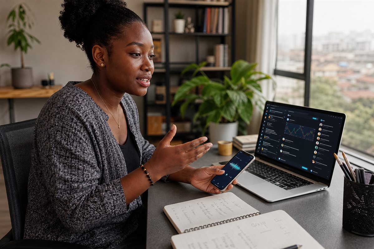 A creator preparing an educational post for her online community